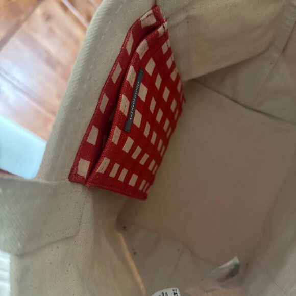 Anthropologie Beaded Canvas Tote in Strawberry - BRAND NEW - Picture 3 of 6